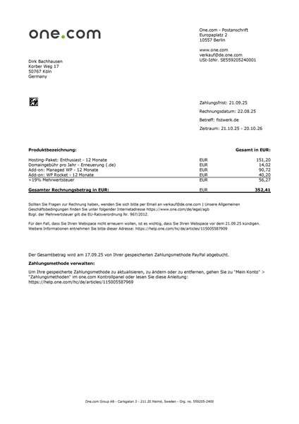 Fistwerk Logo auf einer Postsendung, sichtbar auf einem Briefumschlag.